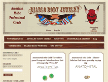 Tablet Screenshot of diablobodyjewelry.com